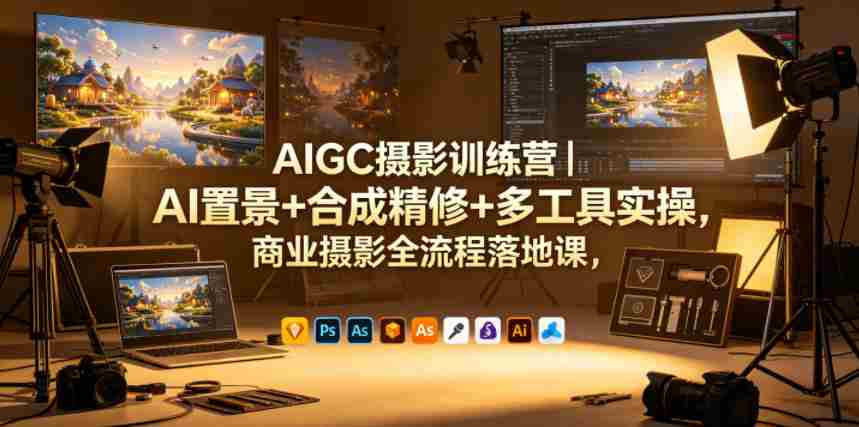 AIGC摄影训练营｜AI置景+合成精修+多工具实操，商业摄影全流程落地课-任任的小木屋 - 热点知汇