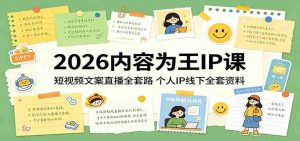 2026内容为王IP课:短视频文案直播全套路,个人IP线下全套资料-任任的小木屋 - 热点知汇