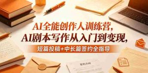 AI全能创作人训练营,AI剧本写作从入门到变现,短篇投稿+中长篇签约全指导-任任的小木屋 - 热点知汇