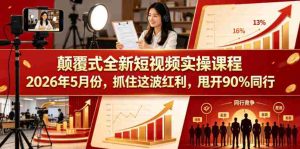 颠覆式全新短视频实操课程2026年5月份,抓住这波红利,甩开90%同行-任任的小木屋 - 热点知汇