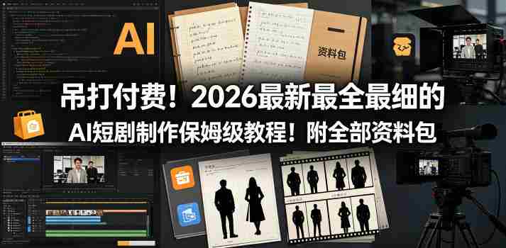 吊打付费!2026最新最全最细的AI短剧制作保姆级教程!附全部资料包-任任的小木屋 - 热点知汇