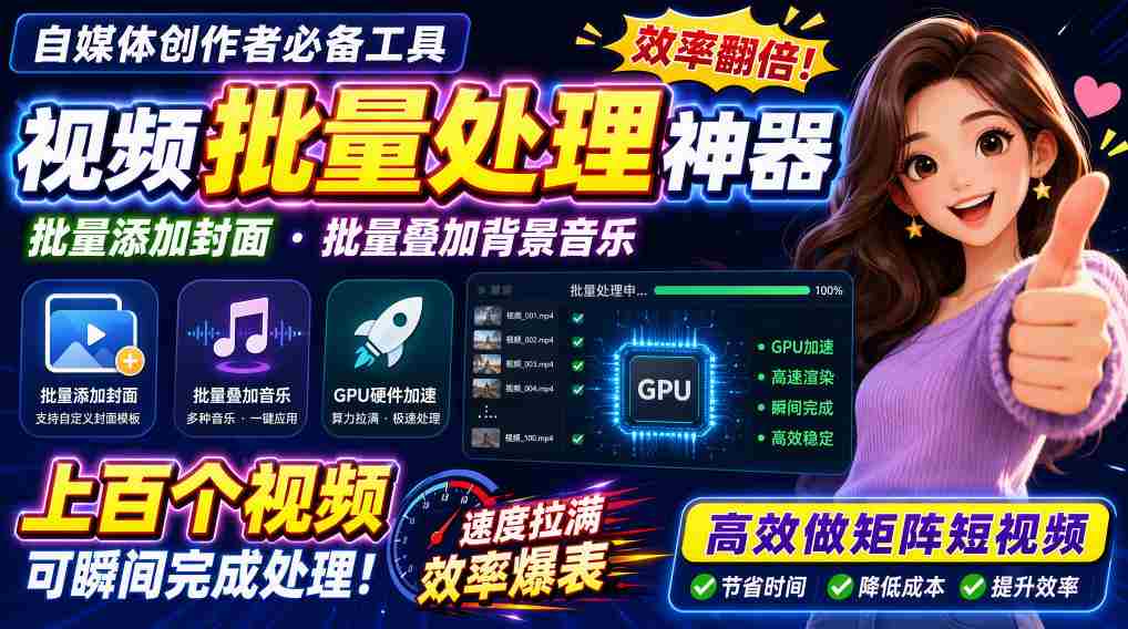 视频批量加封面，把封面添加到视频第一帧，不用剪辑软件批量添加-任任的小木屋 - 热点知汇