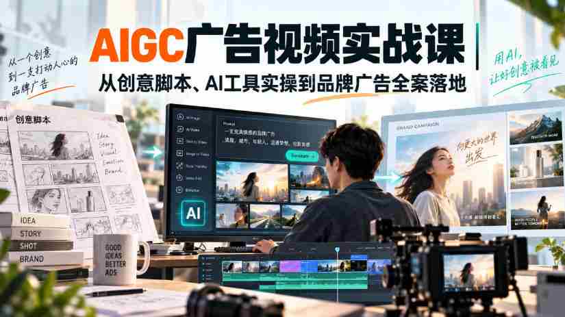 AIGC广告视频实战课｜从创意脚本、AI工具实操到品牌广告全案落地-任任的小木屋 - 热点知汇
