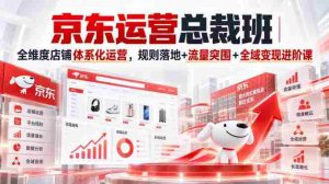 京东运营总裁班|全维度店铺体系化运营,规则落地+流量突围+全域变现进阶课-任任的小木屋 - 热点知汇
