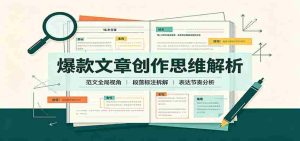 爆款文章创作思维解析：全局视角拆解范文，梳理行文逻辑，搭配真实拆文实操案例-任任的小木屋 - 热点知汇