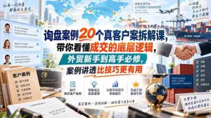 询盘案例20个真客户案拆解课,带你看懂成交的底层逻辑,外贸新手到高手必修,案例讲透比技巧更有用-任任的小木屋 - 热点知汇