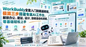 WorkBuddy全套入门到精通教程,极简三步搭建专属AI工作台,解锁办公、建站、设计、创收自动化技能,零基础轻松上手-任任的小木屋 - 热点知汇