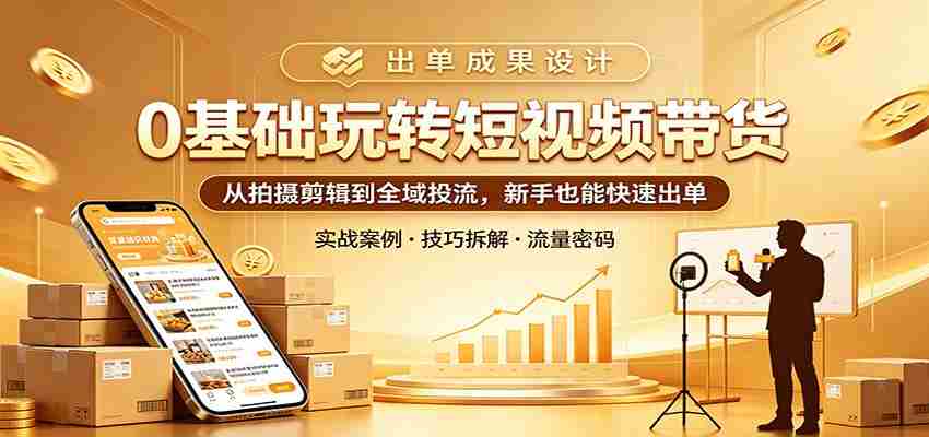 0基础玩转短视频带货：从拍摄剪辑到全域投流，新手也能快速出单-任任的小木屋 - 热点知汇