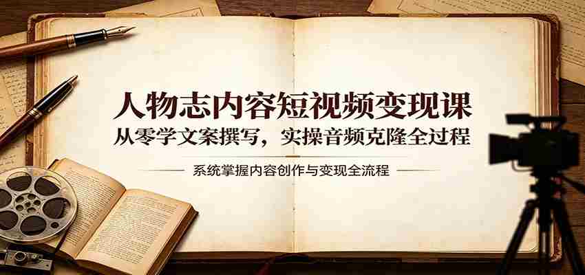 人物志内容短视频变现课：从零学文案撰写，实操音频克隆全过程-任任的小木屋 - 热点知汇