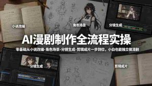 AI漫剧制作全流程实操,零基础从小说改编-角色场景-分镜生成-剪辑成片一步到位,小白也能独立做漫剧-任任的小木屋 - 热点知汇