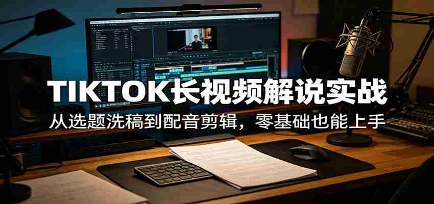 TIKTOK长视频解说实战:从选题洗稿到配音剪辑,零基础也能上手-任任的小木屋 - 热点知汇