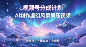 视频号分成计划【AI制作虚幻风景解压视频】流量猛，完播率高，变现快-任任的小木屋 - 热点知汇