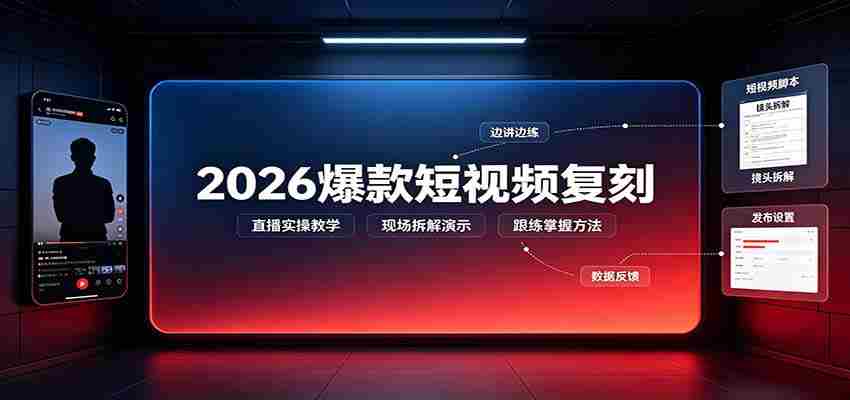 2026爆款短视频复刻：直播实操教学，配套文字文档掌握全流程-任任的小木屋 - 热点知汇
