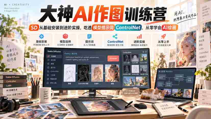 大神AI作图训练营,SD从基础安装到进阶实操,吃透模型提示词ControlNet,从零学会AI绘画-任任的小木屋 - 热点知汇