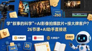 学《叙事的科学》=AI影像拍爆款片+接大牌客户?26节课+AI助手直接送【原创双语字幕】-任任的小木屋 - 热点知汇