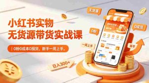 小红书实物无货源带货实战课|0粉0成本0囤货,新手一周上手,日入300+-任任的小木屋 - 热点知汇