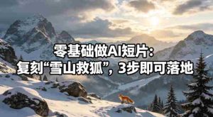 零基础做AI短片：复刻《雪山救狐》，3步即可落地-任任的小木屋 - 热点知汇