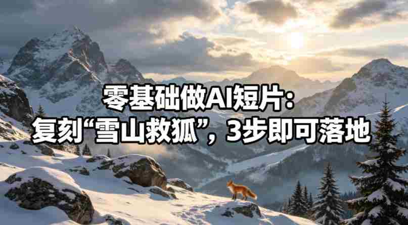 零基础做AI短片:复刻《雪山救狐》,3步即可落地-任任的小木屋 - 热点知汇