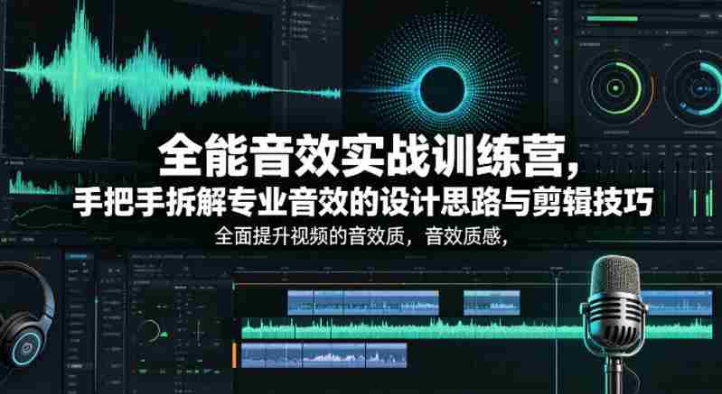 全能音效实战训练营，手把手拆解专业音效的设计思路与剪辑技巧，全面提升视频的音效质感-任任的小木屋 - 热点知汇