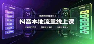 抖音本地流量线上课:账号搭建拍摄剪辑,文案创作与付费投放教学-任任的小木屋 - 热点知汇