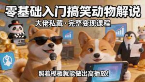 零基础入门搞笑动物解说,大佬私藏完整变现课程,照着模板就能做出高播放-任任的小木屋 - 热点知汇