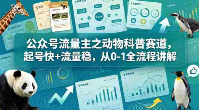 公众号流量主之动物科普赛道，起号快+流量稳，从0-1全流程讲解-任任的小木屋 - 热点知汇