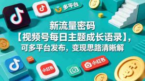 新流量密码【视频号每日主题成长语录】，可多平台发布，变现思路清晰-任任的小木屋 - 热点知汇