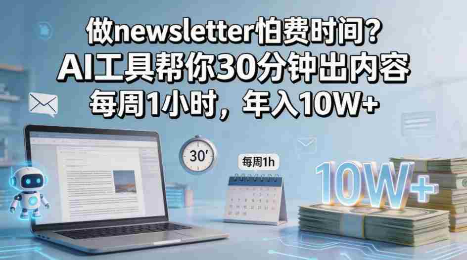 做newsletter怕费时间？AI工具帮你30分钟出内容，每周1小时，年入10W+！【原创双语字幕】-任任的小木屋 - 热点知汇