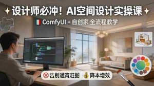 设计师必冲！AI空间设计实操课，ComfyUI+自创家全教学，告别通宵赶图，降本增效-任任的小木屋 - 热点知汇