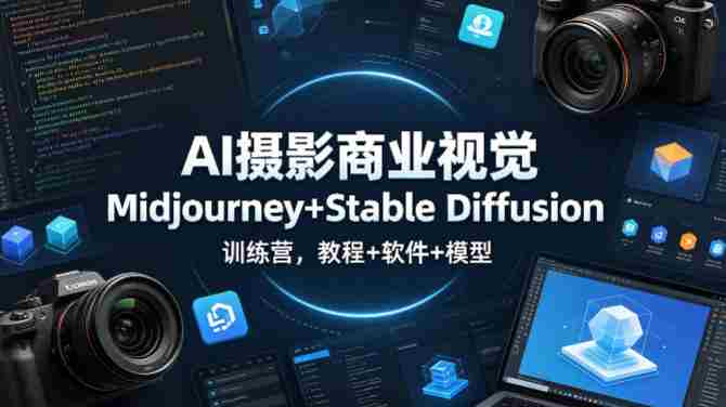 AI摄影商业视觉Midjourney+Stable Diffusion训练营，教程+软件+模型-任任的小木屋 - 热点知汇