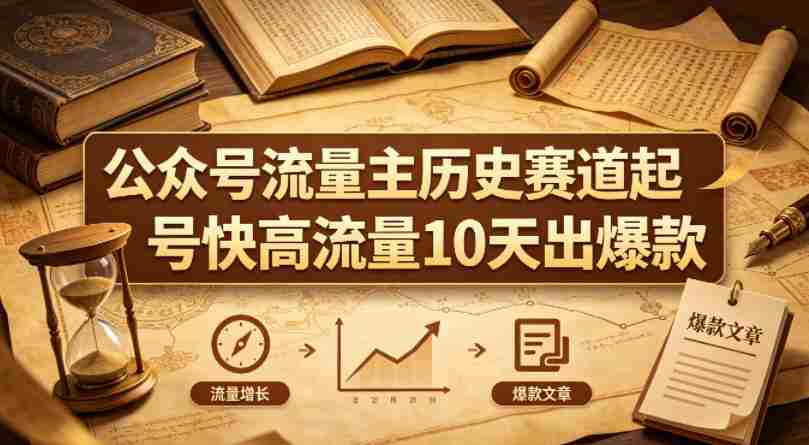 公众号流量主之历史赛道，起号快+高流量，10天就能出爆款！-任任的小木屋 - 热点知汇