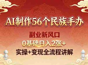 AI制作56个民族手办，副业新风口，0基础日入2张+，实操+变现全流程讲解-任任的小木屋 - 热点知汇