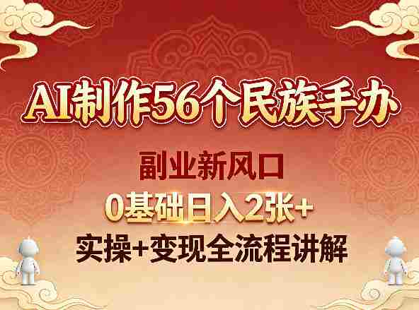 AI制作56个民族手办，副业新风口，0基础日入2张+，实操+变现全流程讲解-任任的小木屋 - 热点知汇