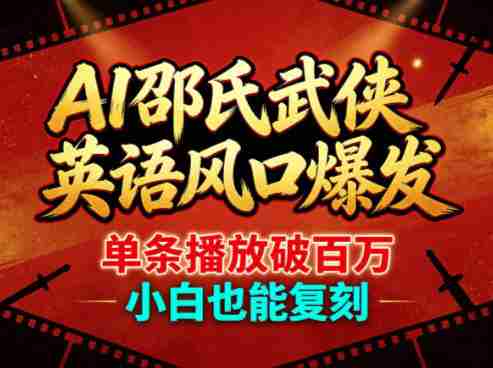 AI邵氏武侠英语风口爆发，单条播放破百万，小白也能复刻-任任的小木屋 - 热点知汇