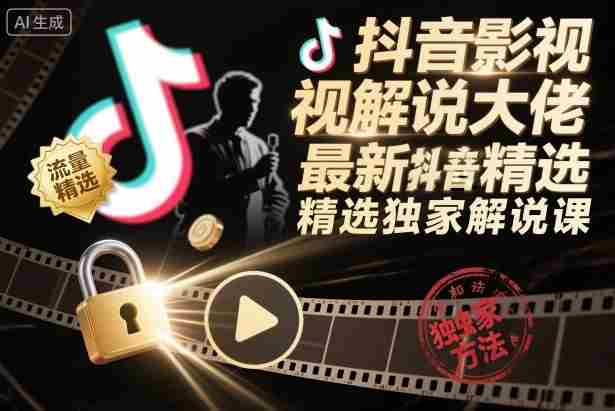 抖音影视解说大佬最新抖音进精选和独家方法,精选独家解说课(更新26年3月)-任任的小木屋 - 热点知汇