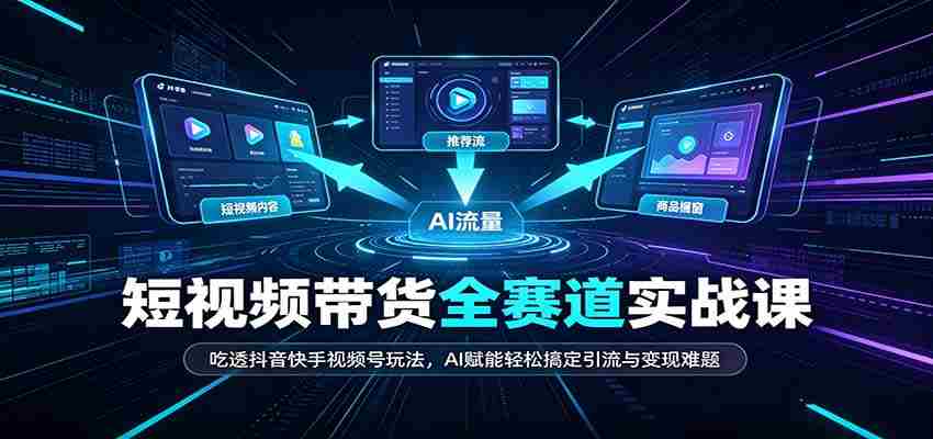 短视频带货全赛道:吃透抖音快手视频号玩法,AI赋能轻松搞定引流与变现难题-任任的小木屋 - 热点知汇