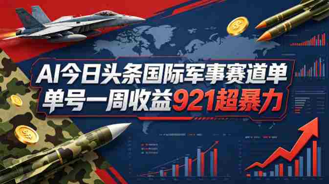 AI今日头条国际军事赛道，单号一周收益921，超暴力-任任的小木屋 - 热点知汇