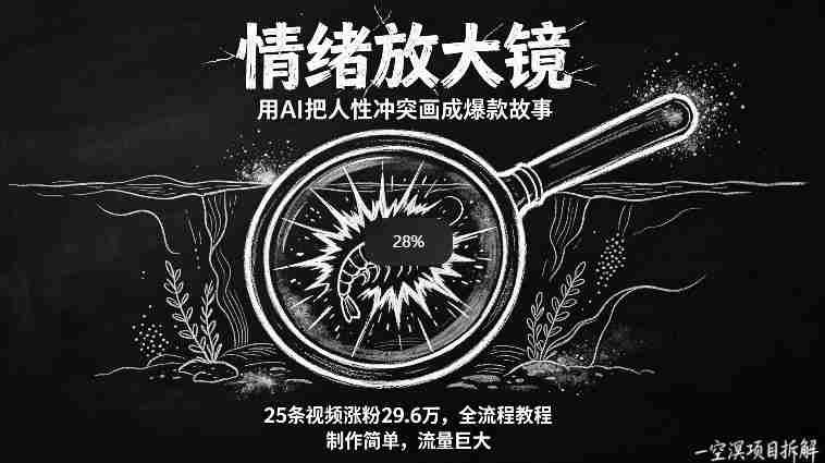 AI制作“情绪放大镜“视频，25条视频涨粉29.6W粉，流量巨大，制作简单，全流程教程-任任的小木屋 - 热点知汇