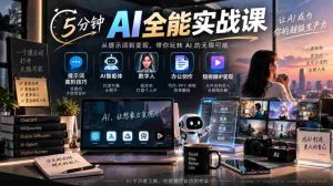 5分钟AI全能实战课|提示词高阶技巧+AI智能体+数字人+办公创作+短视频IP变现全教程-任任的小木屋 - 热点知汇