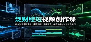 泛财经短视频创作课:解析财经赛道定位,掌握选题、文案配音,精通剪辑与特效制作技巧-任任的小木屋 - 热点知汇