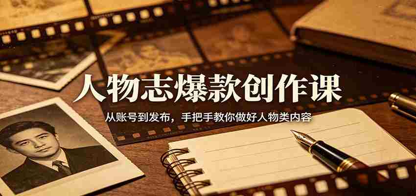 人物志爆款创作课：从账号到发布，手把手教你做好人物类内容-任任的小木屋 - 热点知汇