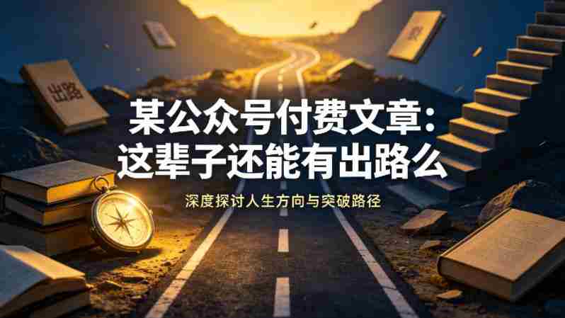 某公众号付费文章：这辈子还能有出路么-任任的小木屋 - 热点知汇