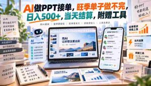 AI做PPT接单，旺季单子做不完，日入500+，当天结算，附赠工具【揭秘】-任任的小木屋 - 热点知汇