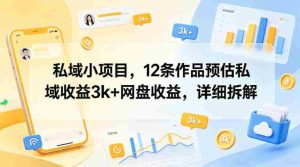 私域小项目,12条作品预估私域收益3k+网盘收益,详细拆解-任任的小木屋 - 热点知汇