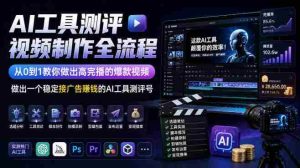从零开始打造爆款AI测评视频，掌握全流程，轻松实现高完播率，开启广告收益之旅-任任的小木屋 - 热点知汇