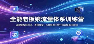 全能老板娘流量体系训练营：深耕短视频引流，直播成交，私域锁客三维打法直接套用落地-任任的小木屋 - 热点知汇