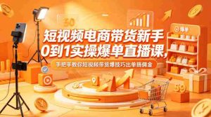 短视频电商带货新手0到1实操爆单直播课，手把手教你短视频带货爆技巧出单搞佣金-任任的小木屋 - 热点知汇