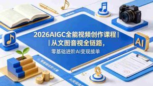 2026AIGC全能视频创作课程|从文图音视全链路,零基础进阶AI变现接单-任任的小木屋 - 热点知汇
