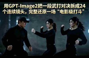 用GPT-Image2把一段武打对决拆成24个连续镜头，完整还原一场“电影级打斗”-任任的小木屋 - 热点知汇