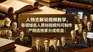 人物志解说视频教学,各领域名人原创视频均可制作丨精选独家分成收益-任任的小木屋 - 热点知汇